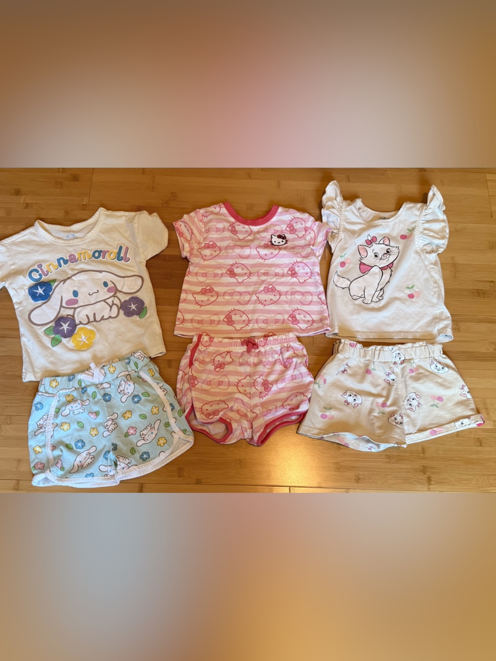 Disney Girls Character Sets in Pink, White & Light Blue